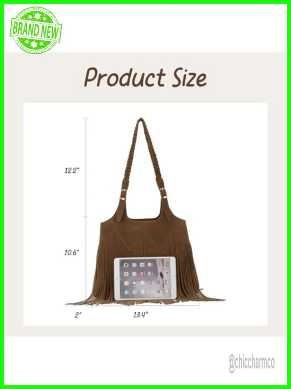 Fringe Shoulder Bag for Women Western Hobo Purse Vegan Faux Suede Leather Woven